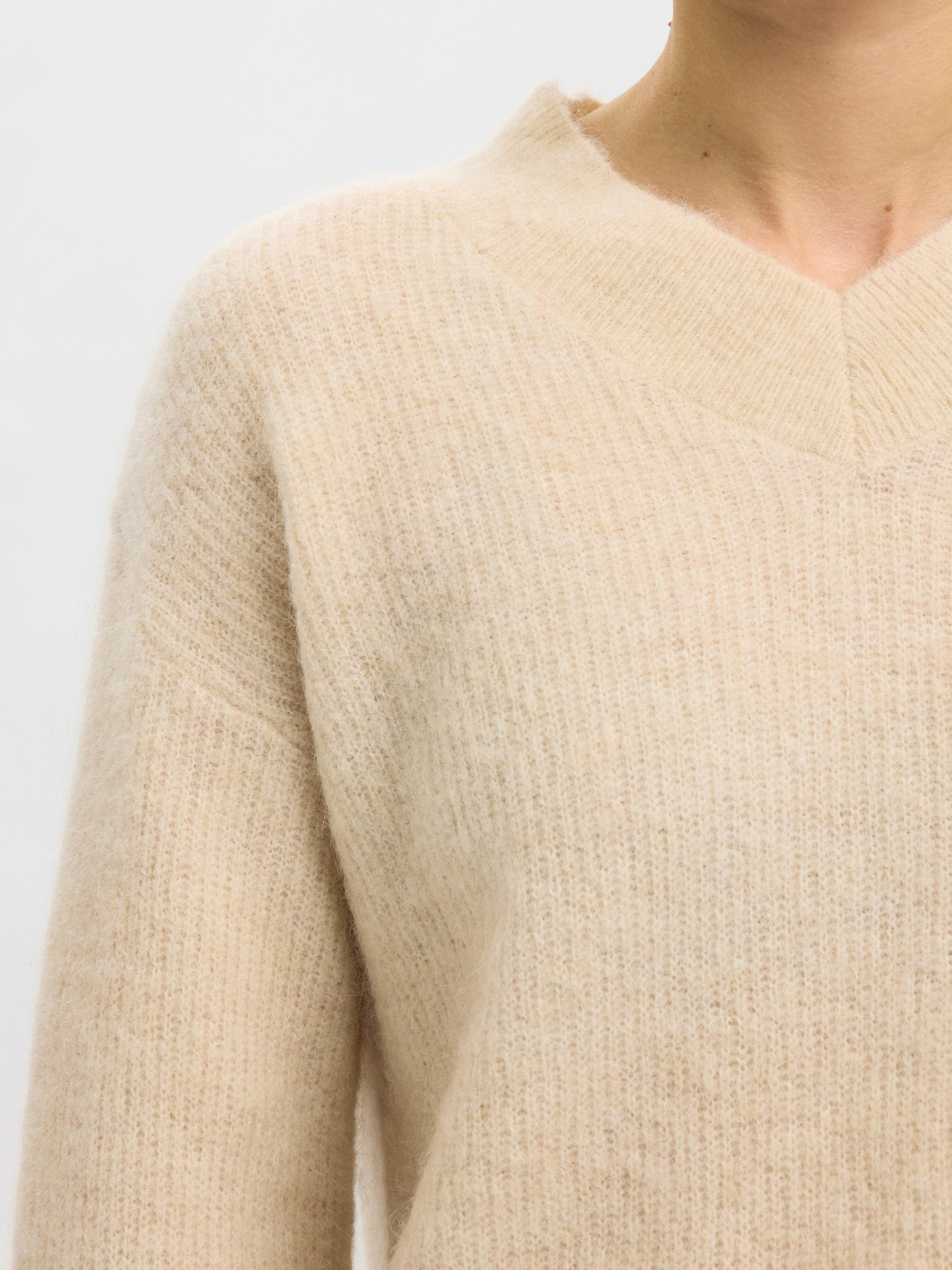 Product image 2 of 6, which shows Selected Sia Wool Blend Jumper, Cream, XS