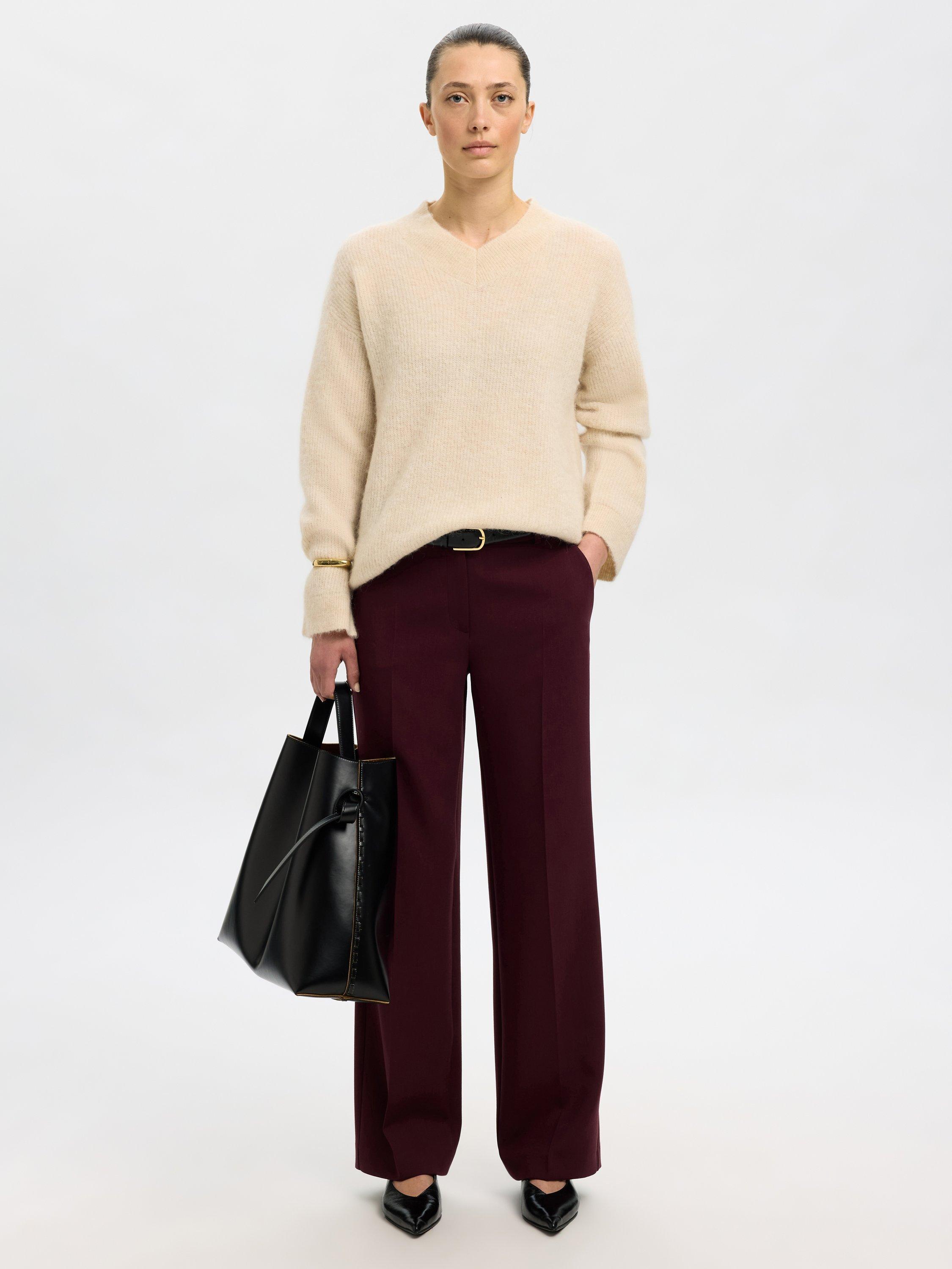 Product image 4 of 6, which shows Selected Sia Wool Blend Jumper, Cream, XS