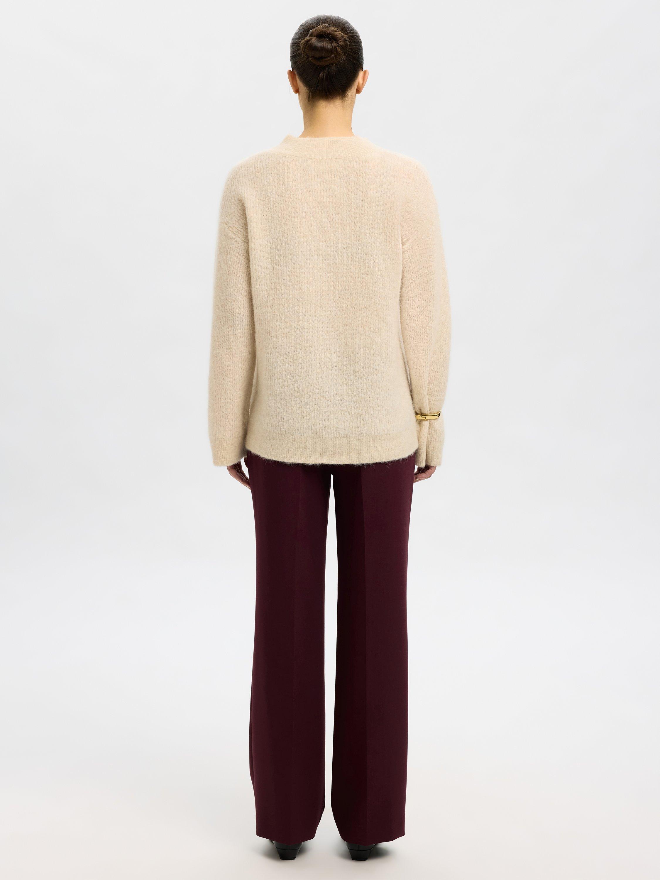 Product image 5 of 6, which shows Selected Sia Wool Blend Jumper, Cream, XS