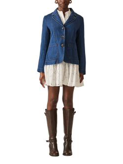 James Lakeland Cotton Denim Blazer, Blue