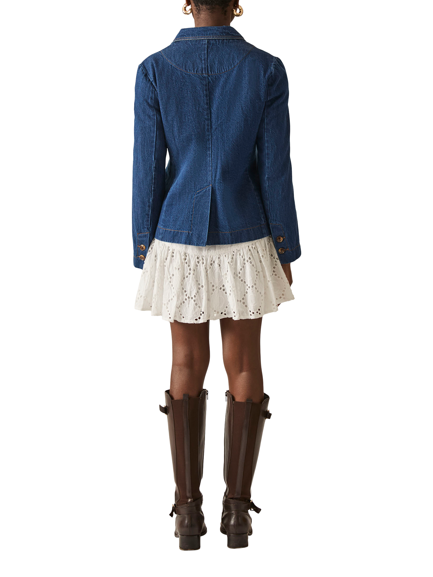 Product image 2 of 6, which shows James Lakeland Cotton Denim Blazer, Blue, 8