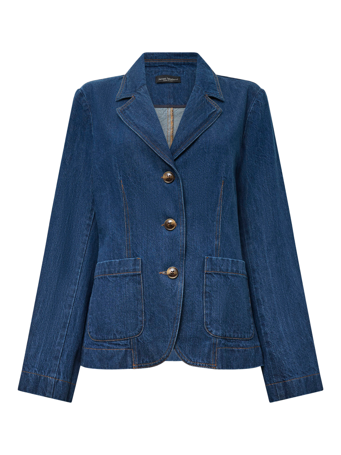 Product image 6 of 6, which shows James Lakeland Cotton Denim Blazer, Blue, 8