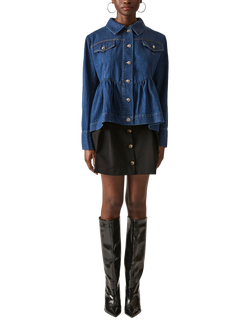 James Lakeland Peplum Denim Jacket, Blue