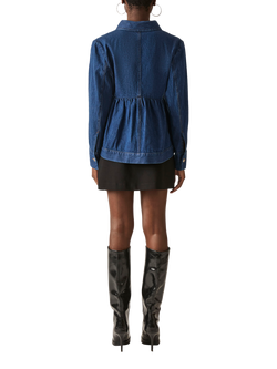 James Lakeland Peplum Denim Jacket - view 2, Blue