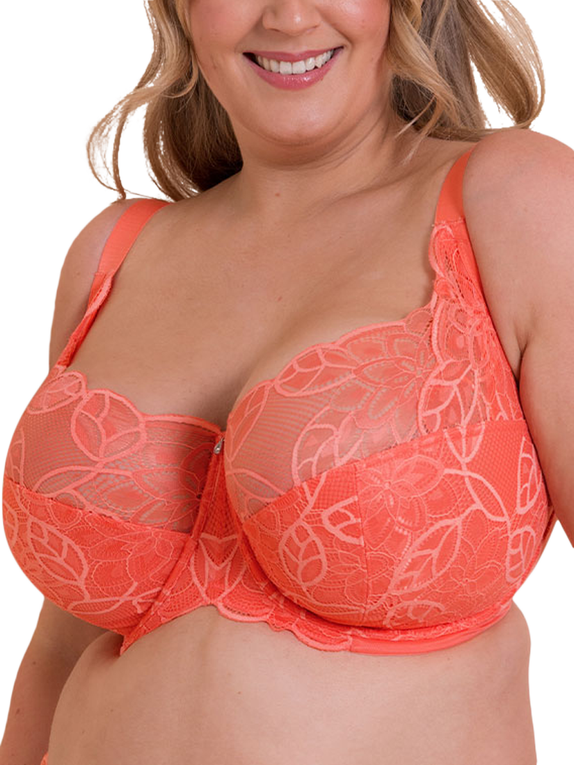 Product image 2 of 11, which shows Curvy Kate Lovelace Underwired Balcony Bra, Coral, 30E