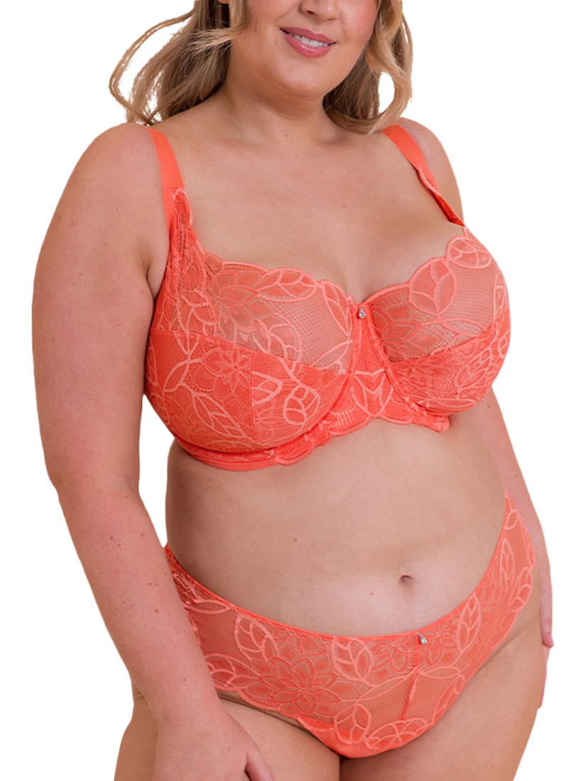 Product image 5 of 11, which shows Curvy Kate Lovelace Underwired Balcony Bra, Coral, 30E