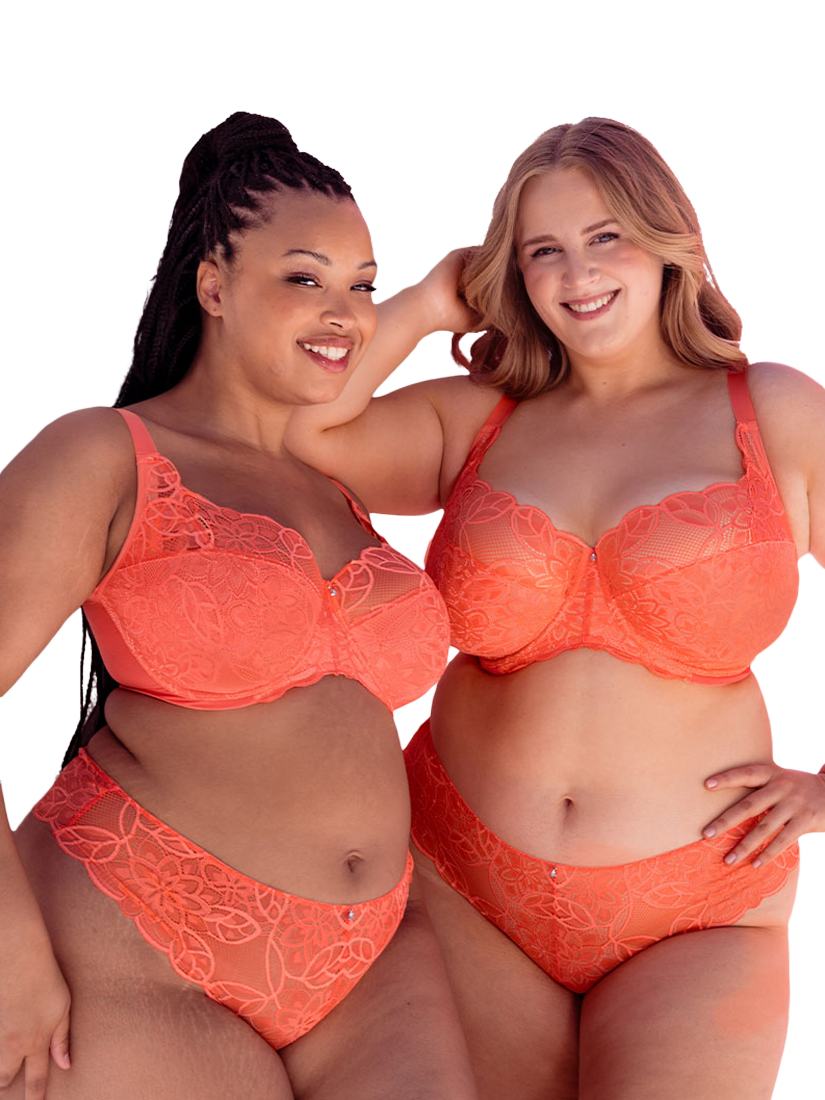 Product image 6 of 11, which shows Curvy Kate Lovelace Underwired Balcony Bra, Coral, 30E