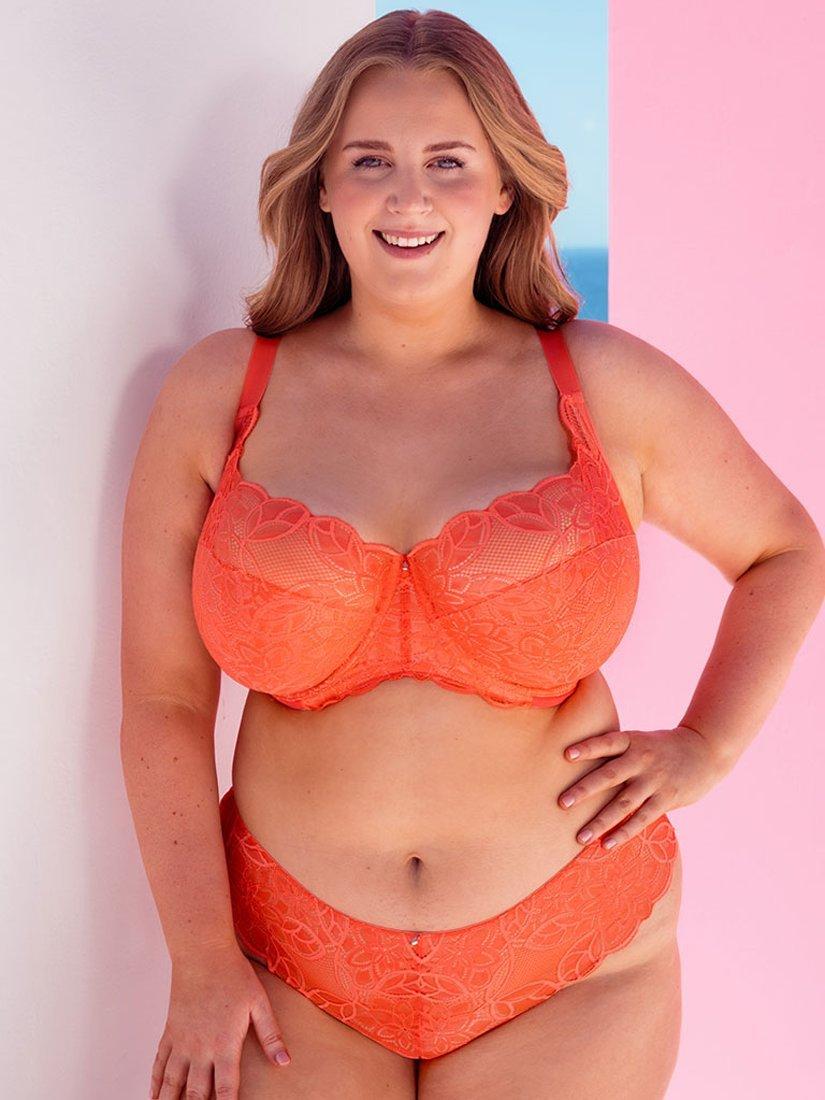 Product image 8 of 11, which shows Curvy Kate Lovelace Underwired Balcony Bra, Coral, 30E