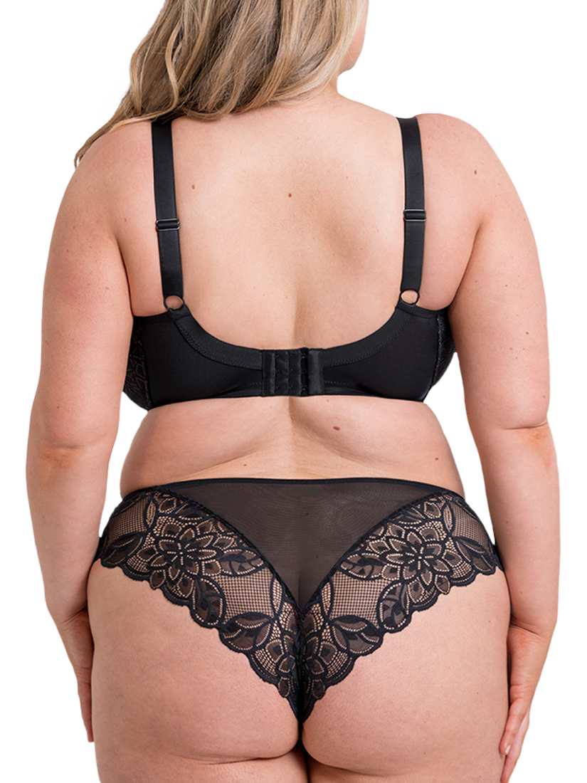 Product image 5 of 8, which shows Curvy Kate Lovelace Underwired Balcony Bra, Black/Taupe, 30E
