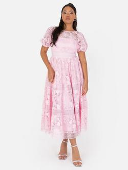 Maya Deluxe Floral Lace Midi, Pink, Pink