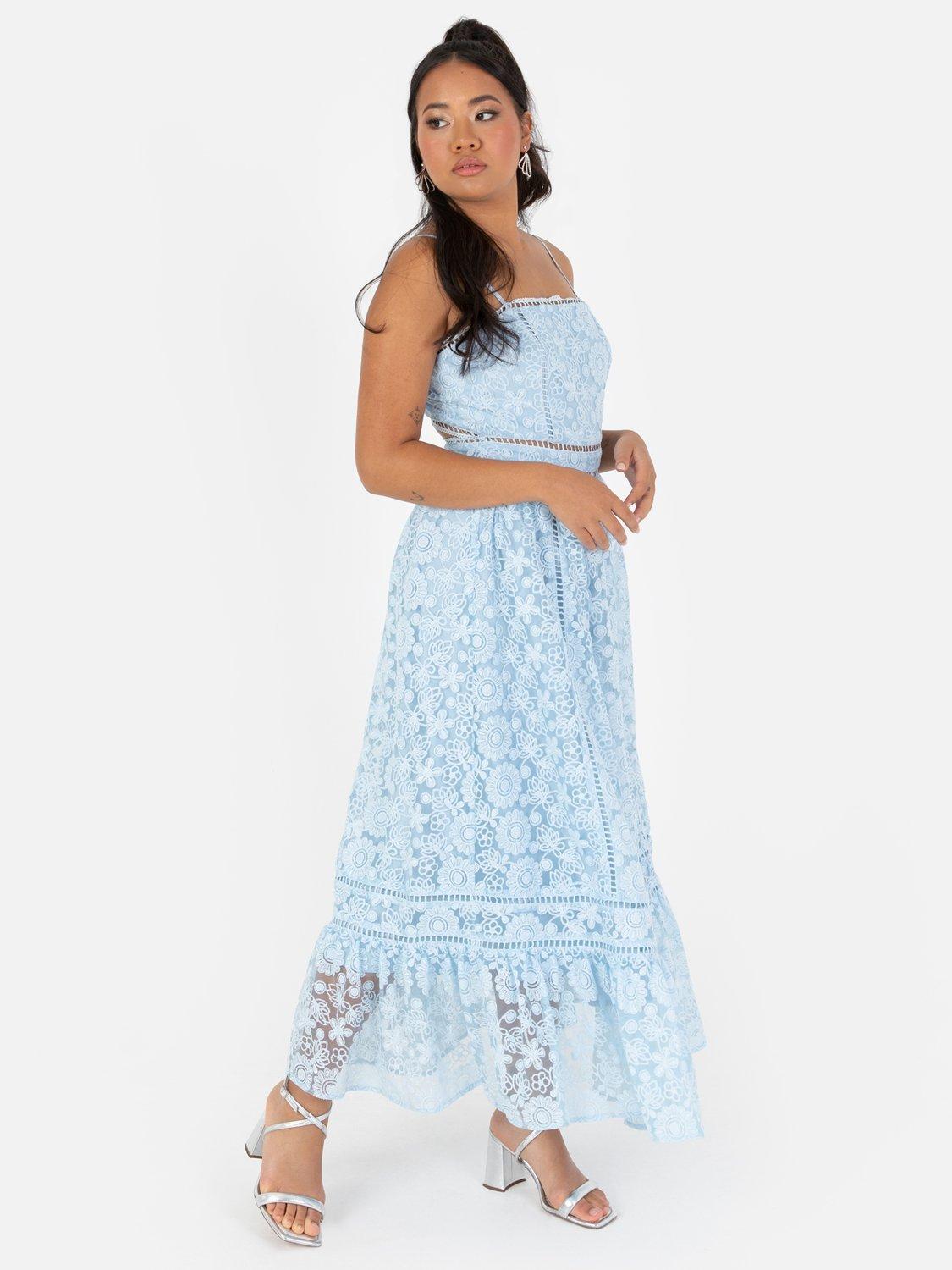 Product image 1 of 4, which shows Maya Deluxe Floral Cami Midi Dress, Blue, 6