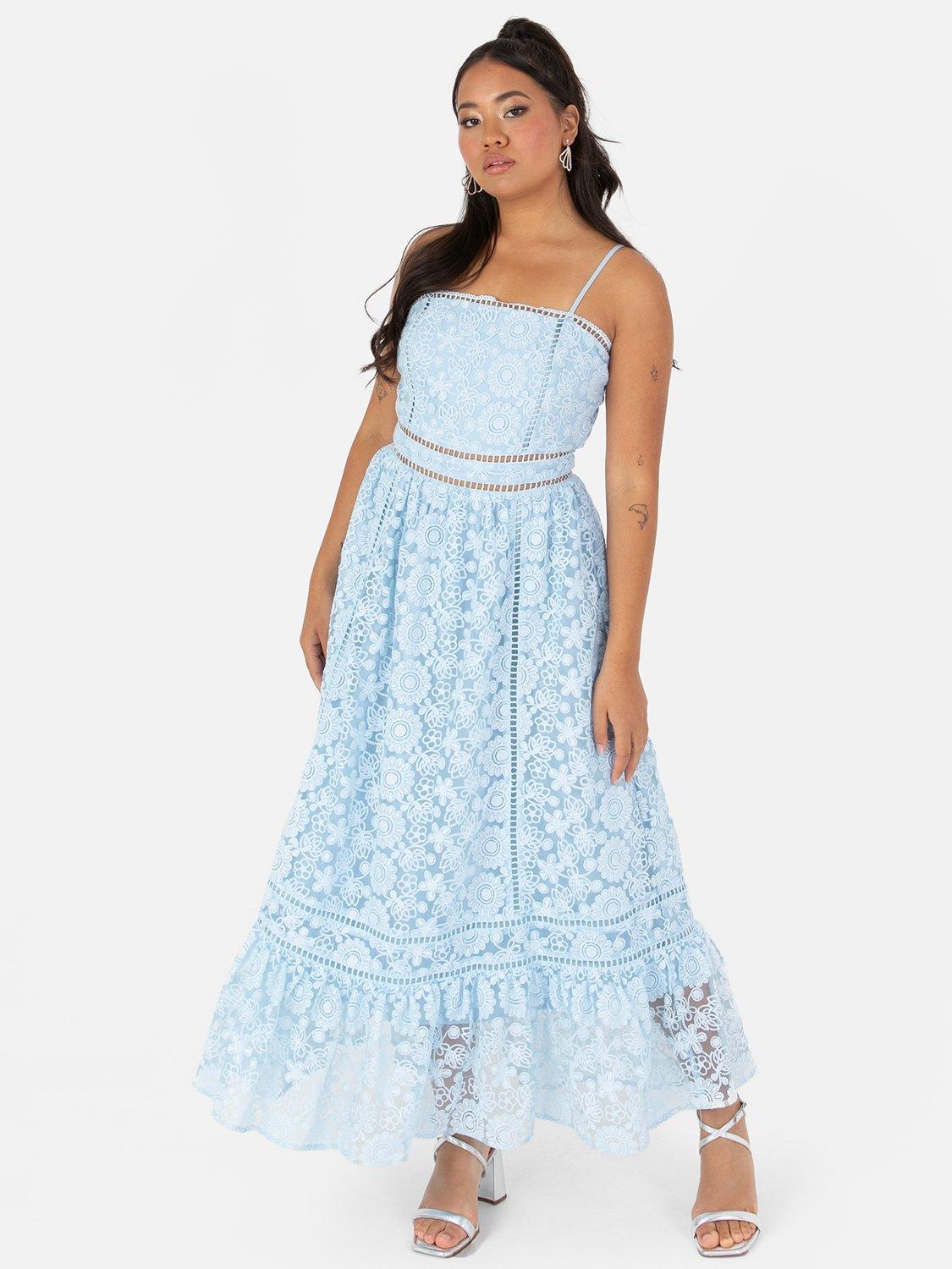 Product image 3 of 4, which shows Maya Deluxe Floral Cami Midi Dress, Blue, 6