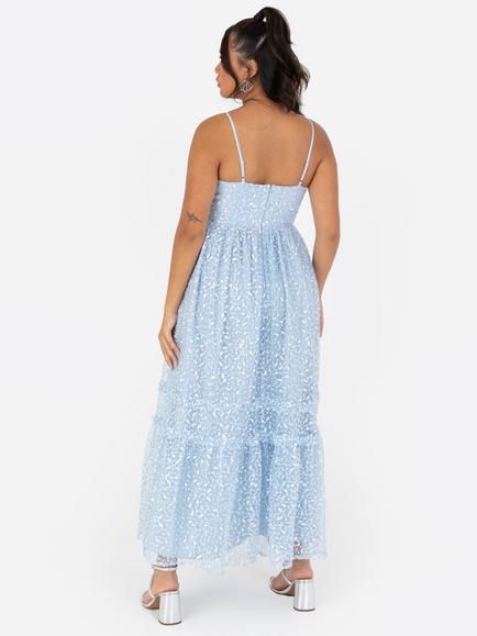 Maya Deluxe Sequin Cami Midaxi, Blue - view 2, Blue