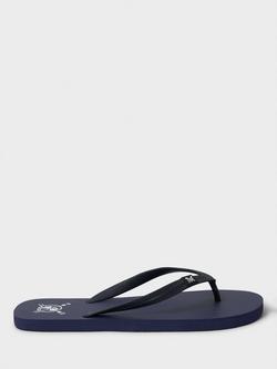 Crew Clothing Crest Logo Flip Flops, Navy, Navy