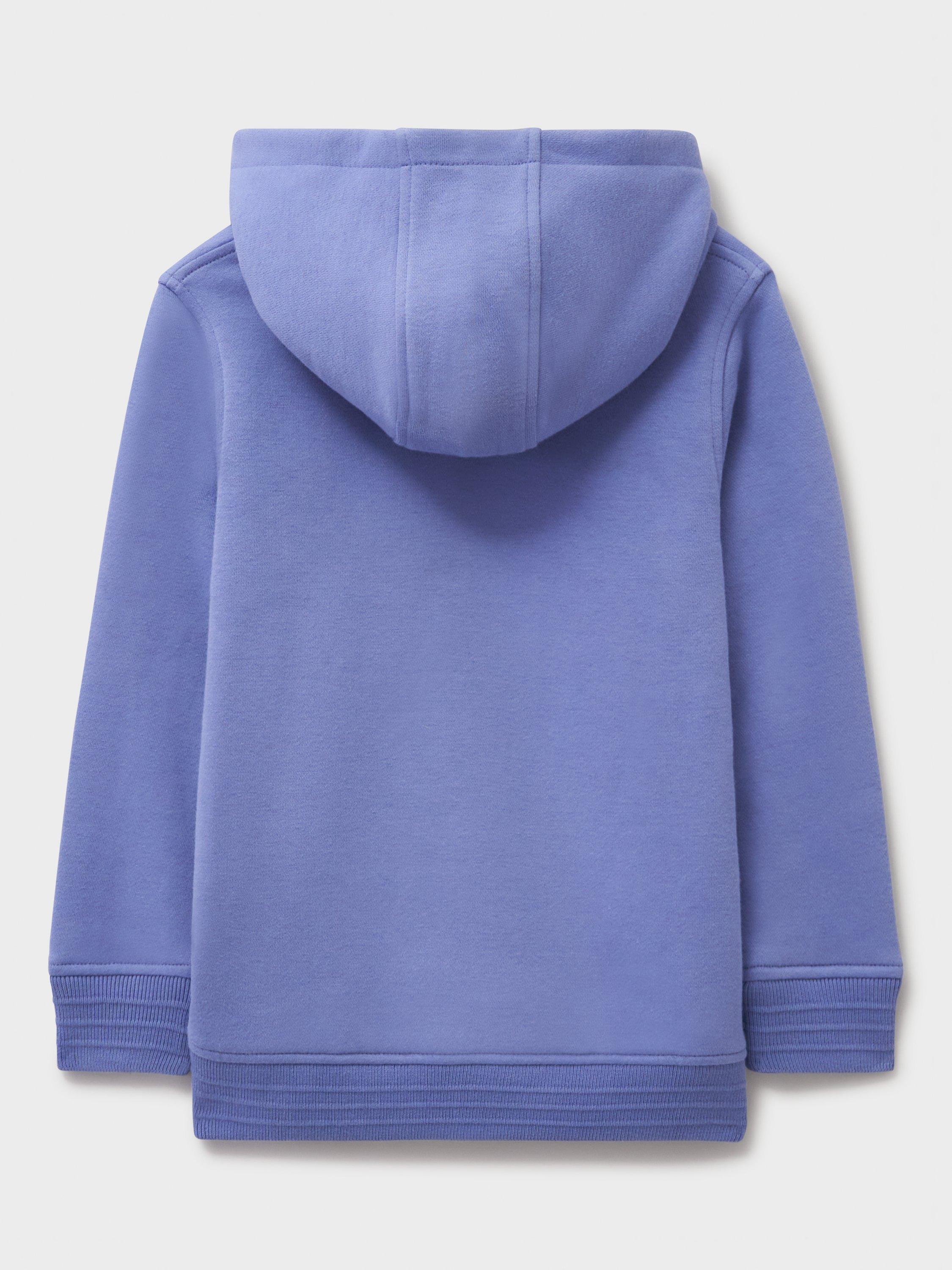 Product image 3 of 4, which shows Crew Clothing Kids' Cotton Blend Hoodie, Mid Blue, 8-9 years