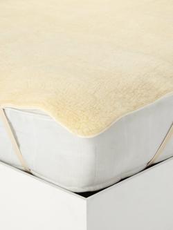 John Lewis Natural Collection British Wool Fleece Mattress Topper, White