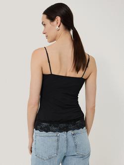 Jigsaw Lace Trim Camisole - view 2, Black