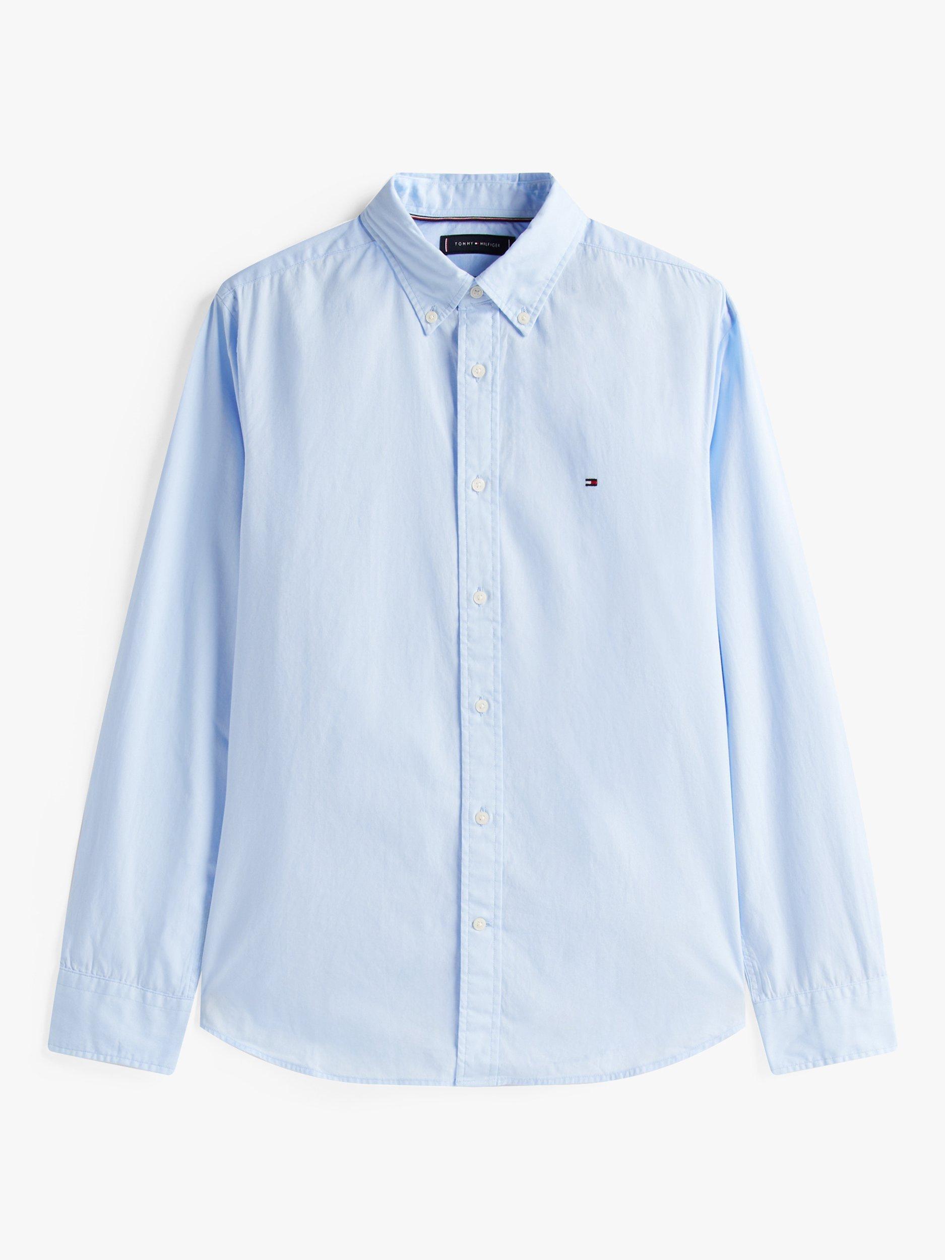Product image 5 of 5, which shows Tommy Hilfiger Cotton Flex Poplin Shirt, Sweet Blue, XS