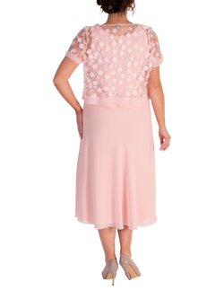 chesca Embroidered Daisy Chiffon Dress, Blossom - view 2, Blossom
