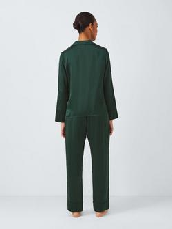 John Lewis Piped Silk Pyjama Set - view 2, Scarab