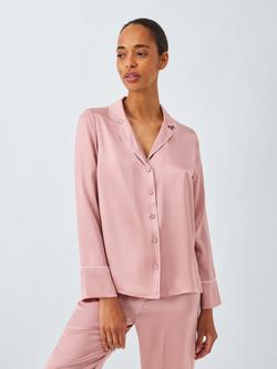 John Lewis Piped Silk Pyjama Set, Blush