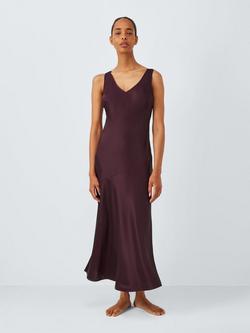 John Lewis V-Neck Pure Silk Chemise, Fig, Fig