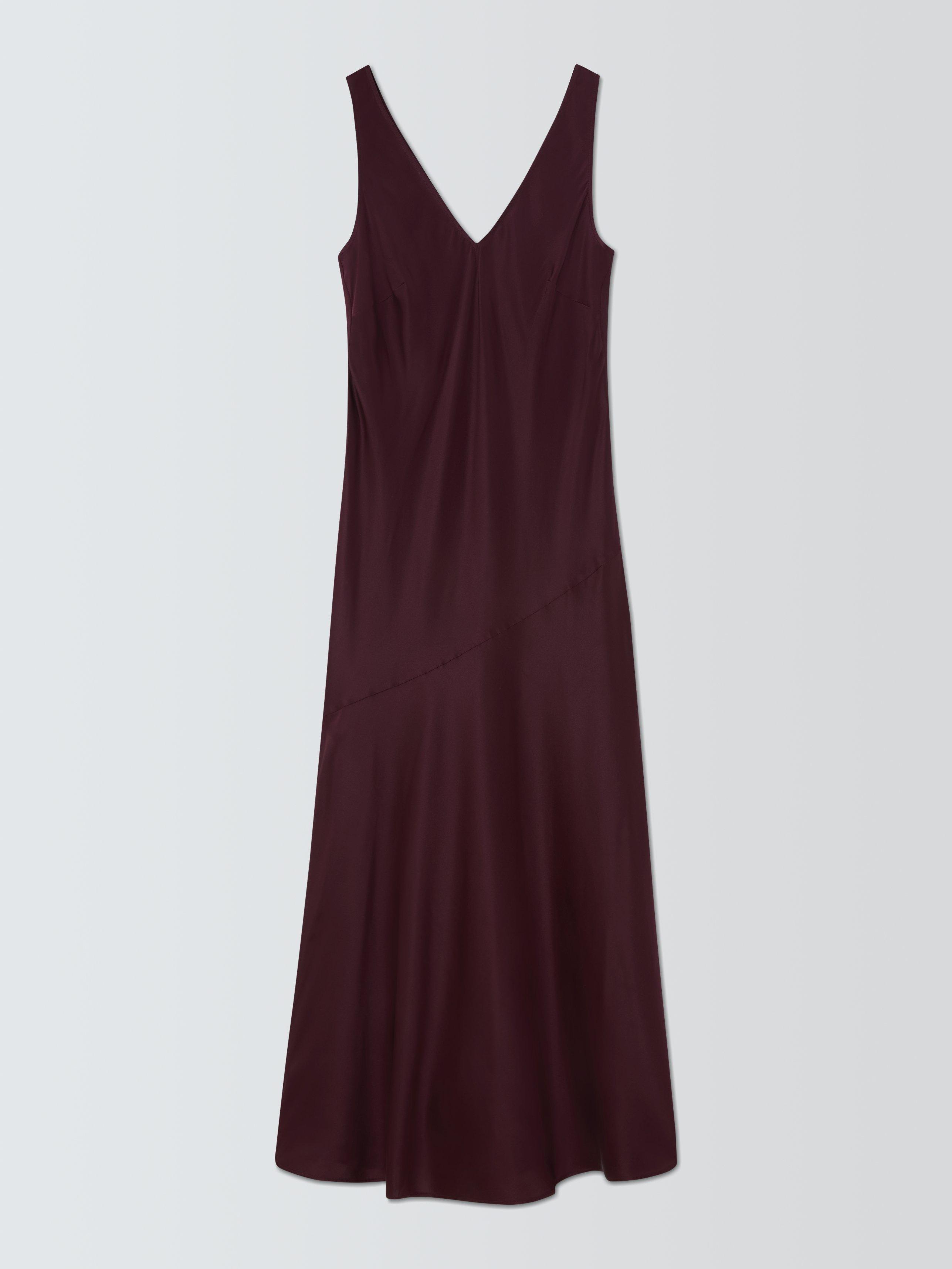 Product image 3 of 5, which shows John Lewis V-Neck Pure Silk Chemise, Fig, S