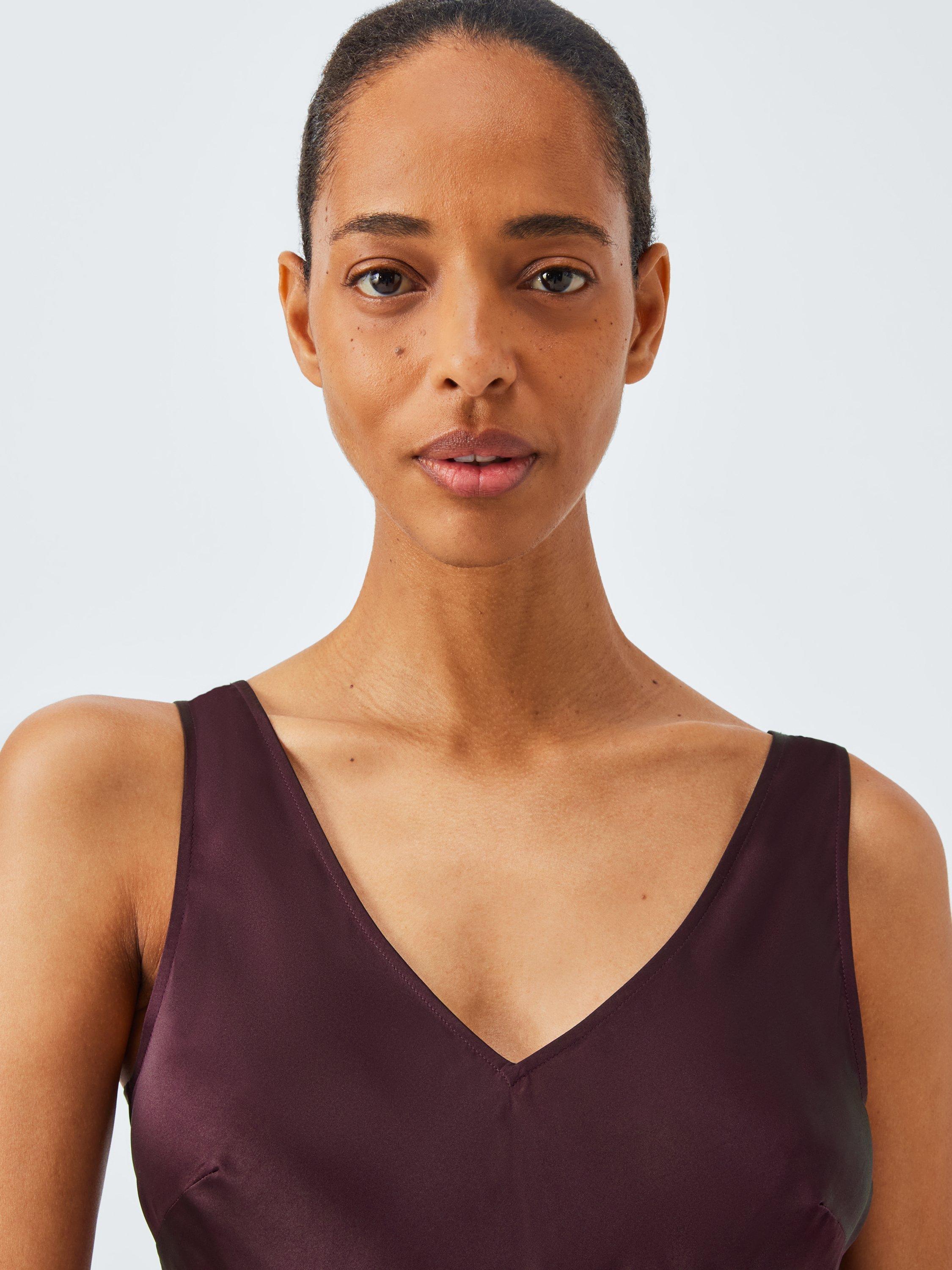 Product image 4 of 5, which shows John Lewis V-Neck Pure Silk Chemise, Fig, S