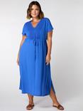 Live Unlimited Curve Crinkle Embroidered Dress, Blue