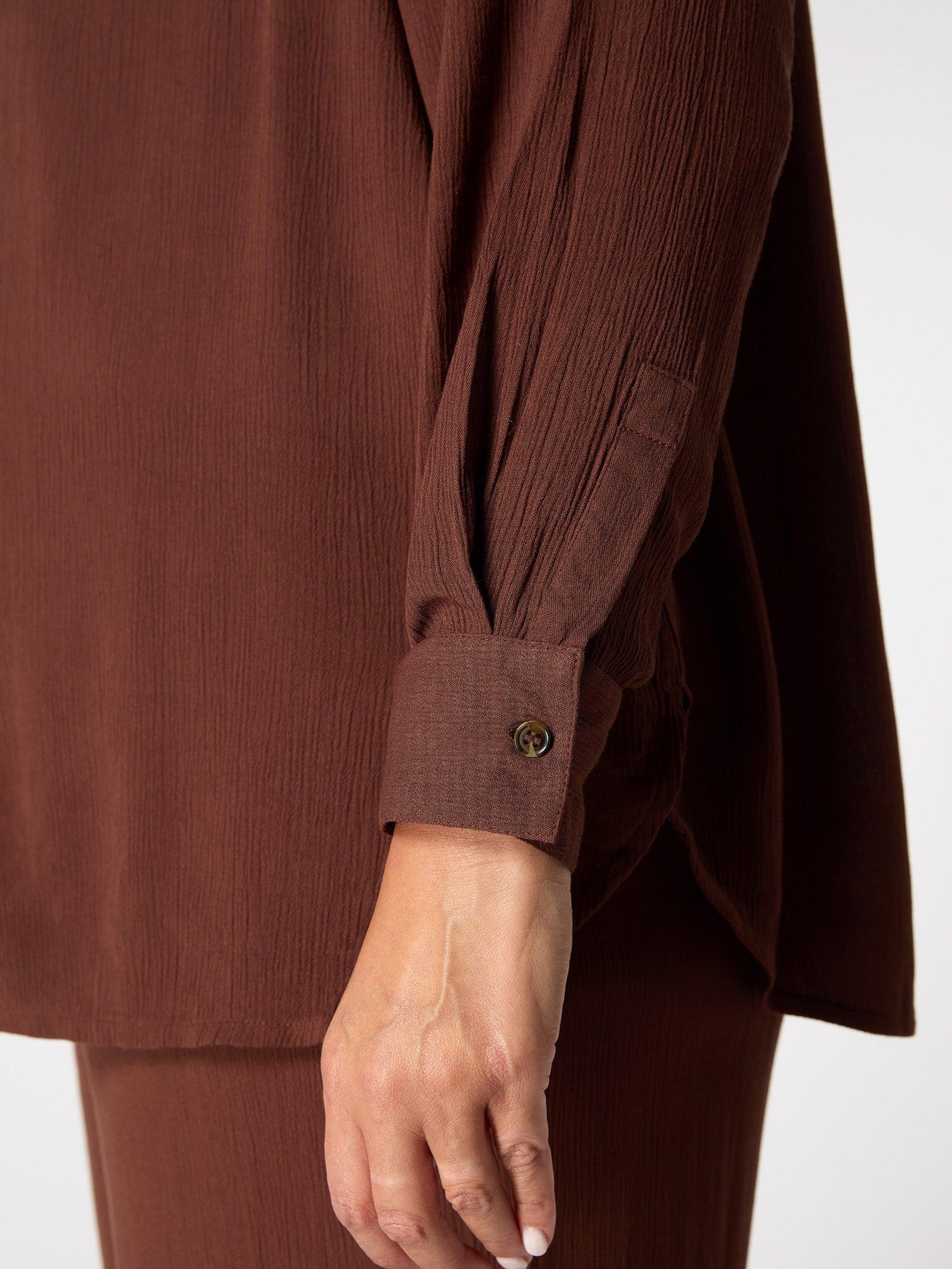 Product image 5 of 5, which shows Live Unlimited Curve Crinkle Shirt, Brown, 14