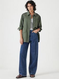 Hush Rhinestone Striped Cotton Jeans - view 2, Mid Authentic Wash