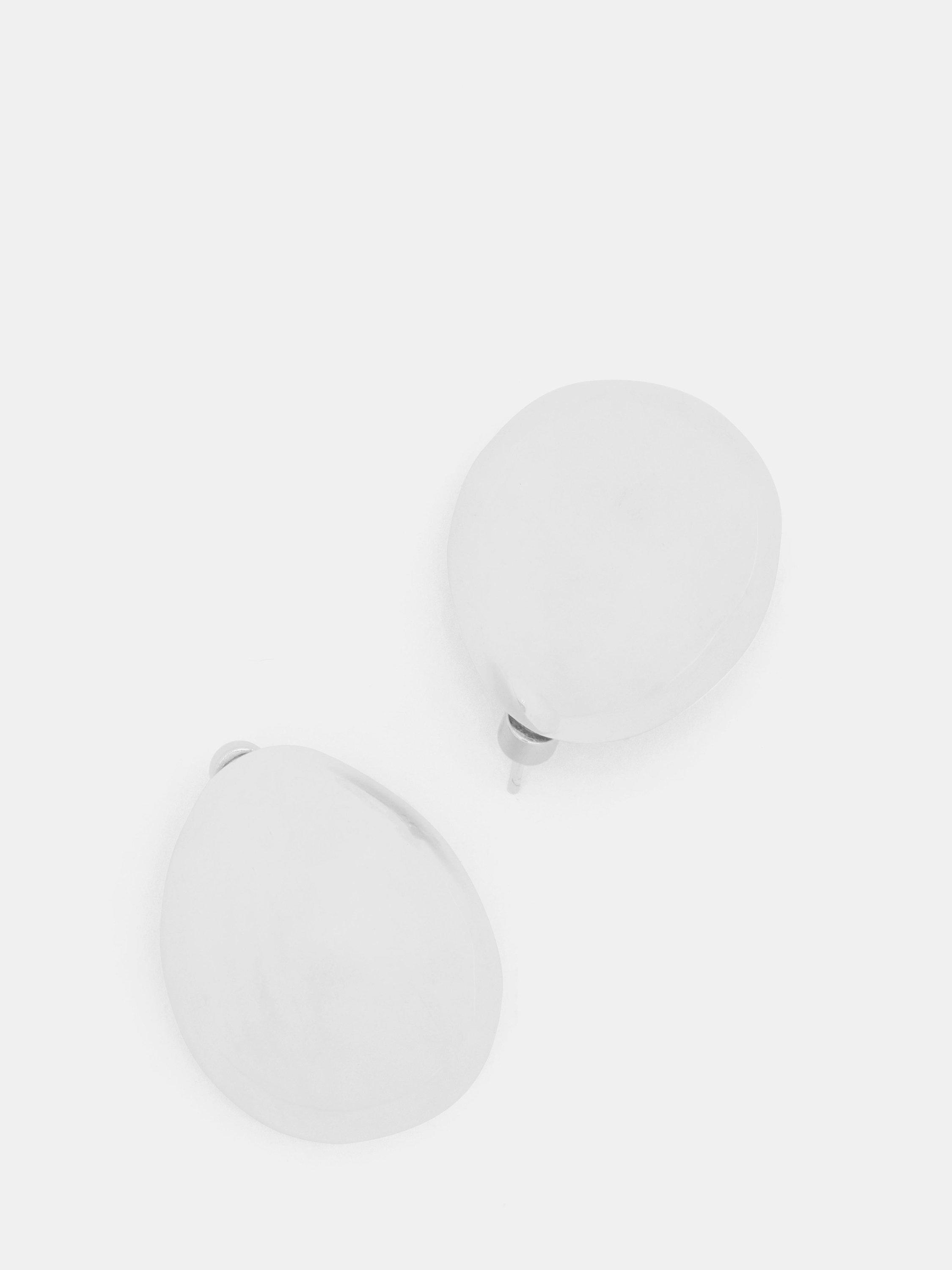 Product image 3 of 3, which shows HUSH Chunky Pebble Post Earrings, Silver