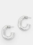 HUSH Chubby Post Hoop Earrings, Silver
