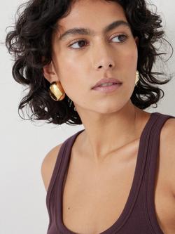 HUSH Chunky Pebble Post Earrings - view 2, Gold