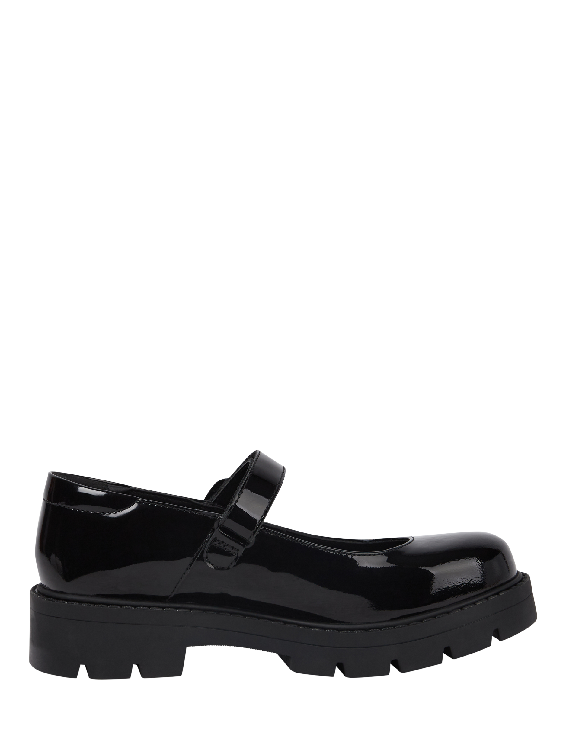 Product image 1 of 8, which shows Kickers Kids' Kori Leather Mary Jane Shoes, Black Patent, EU33