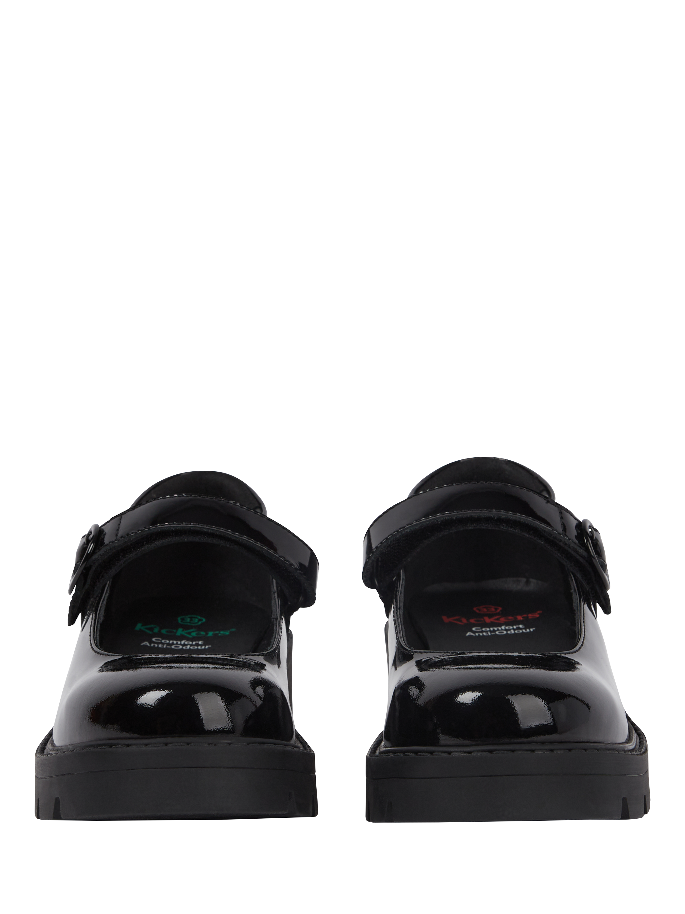 Product image 2 of 8, which shows Kickers Kids' Kori Leather Mary Jane Shoes, Black Patent, EU33