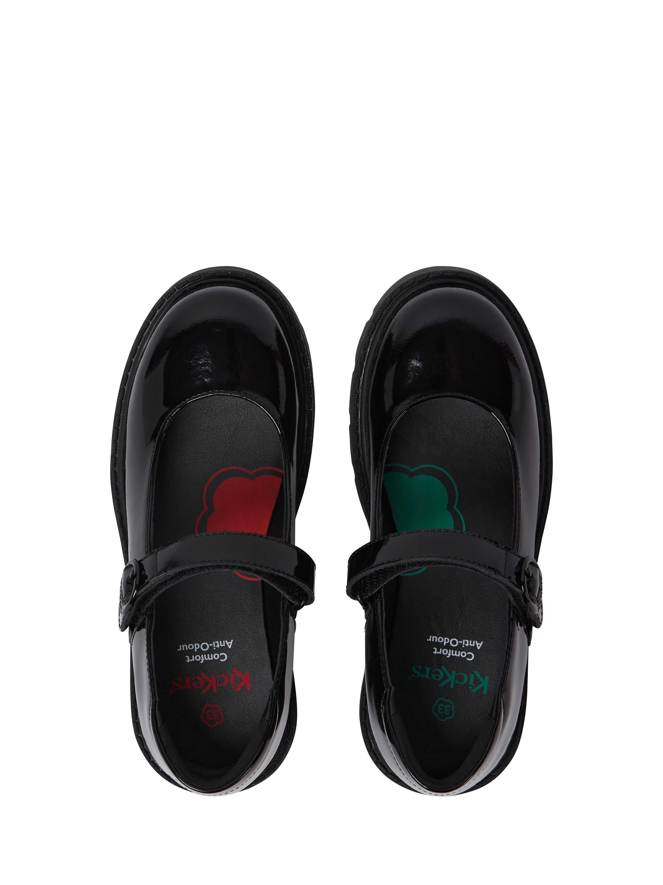 Product image 4 of 8, which shows Kickers Kids' Kori Leather Mary Jane Shoes, Black Patent, EU33