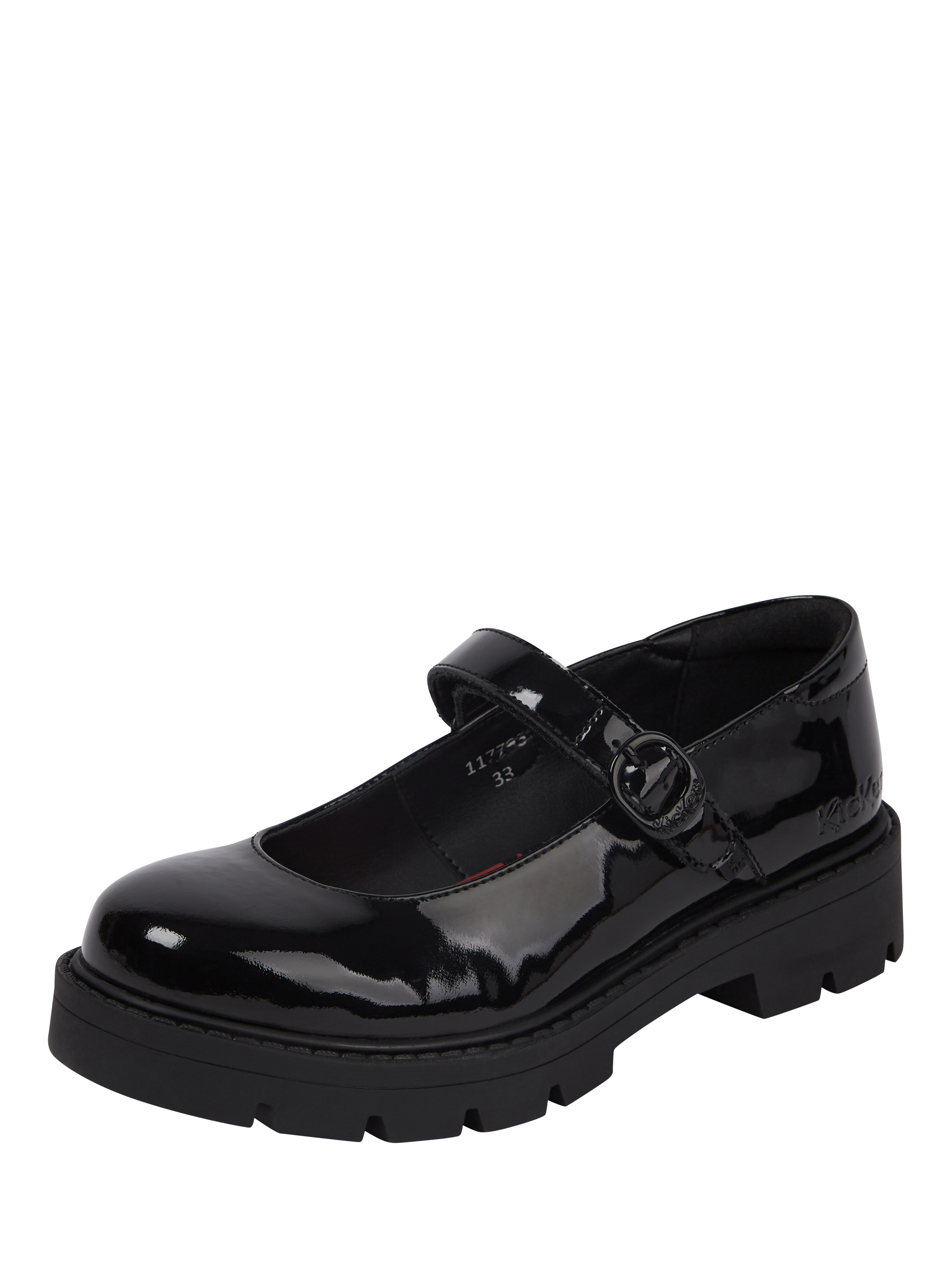 Product image 6 of 8, which shows Kickers Kids' Kori Leather Mary Jane Shoes, Black Patent, EU33