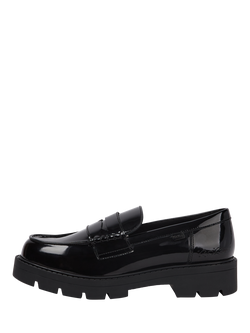 Kickers Kids' Kori Leather Slip On Loafers, Black Patent