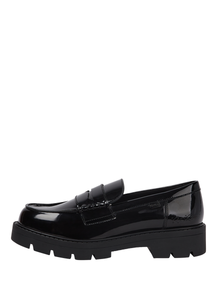 Kickers Kids' Kori Leather Slip On Loafers - view 2, Black Patent