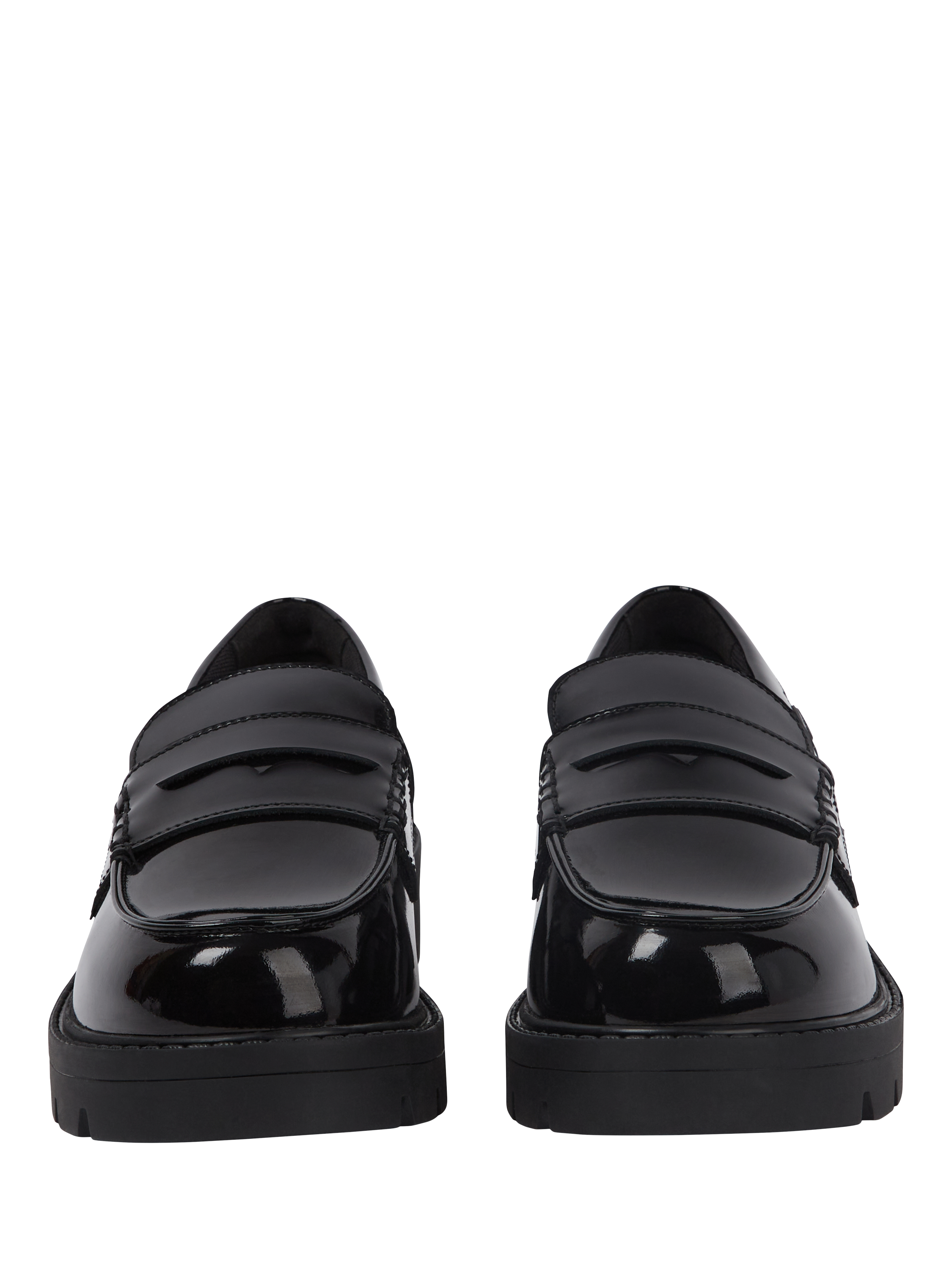 Product image 2 of 6, which shows Kickers Kids' Kori Leather Slip On Loafers, Black Patent, EU33