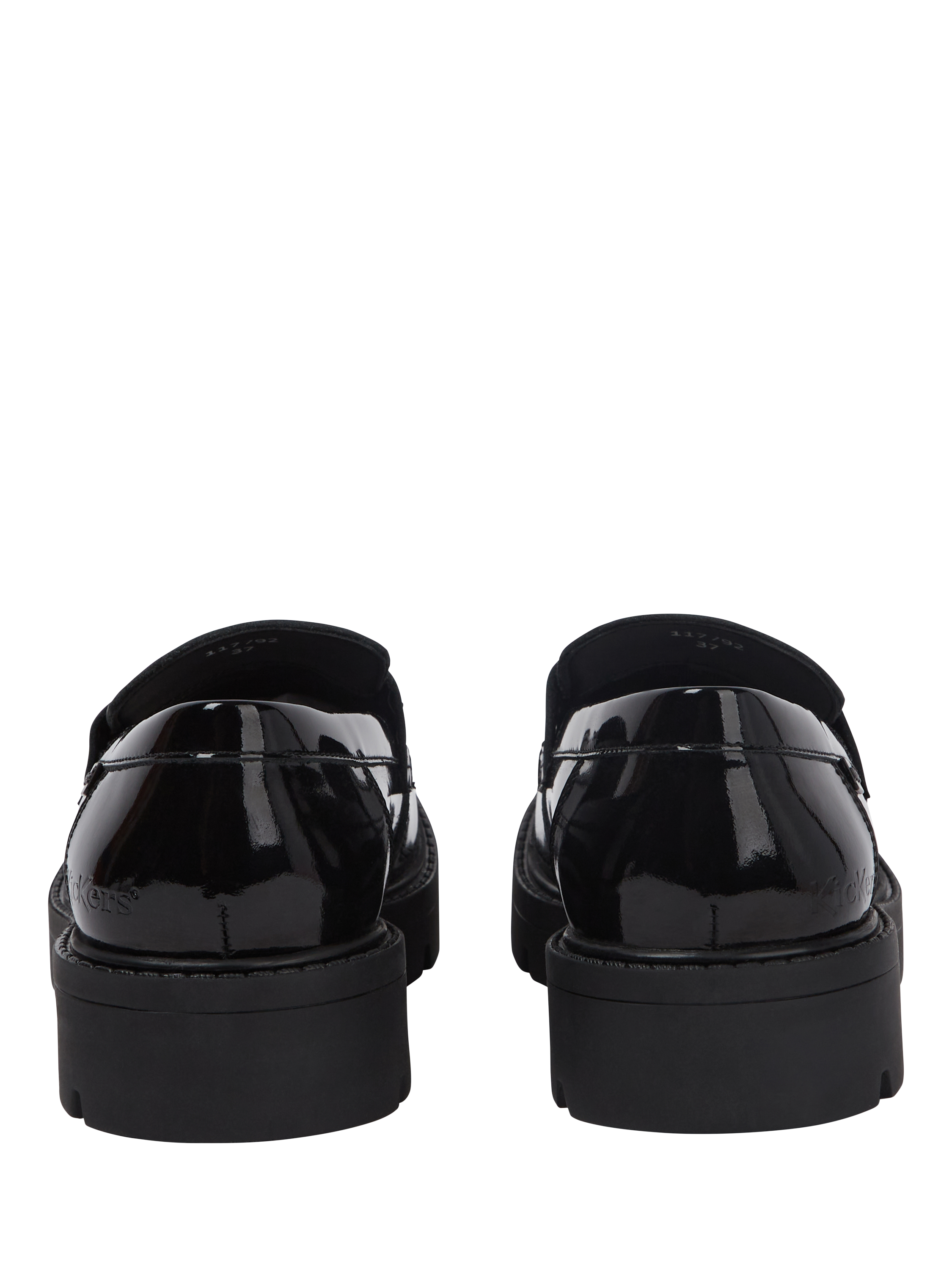 Product image 5 of 6, which shows Kickers Kids' Kori Leather Slip On Loafers, Black Patent, EU33