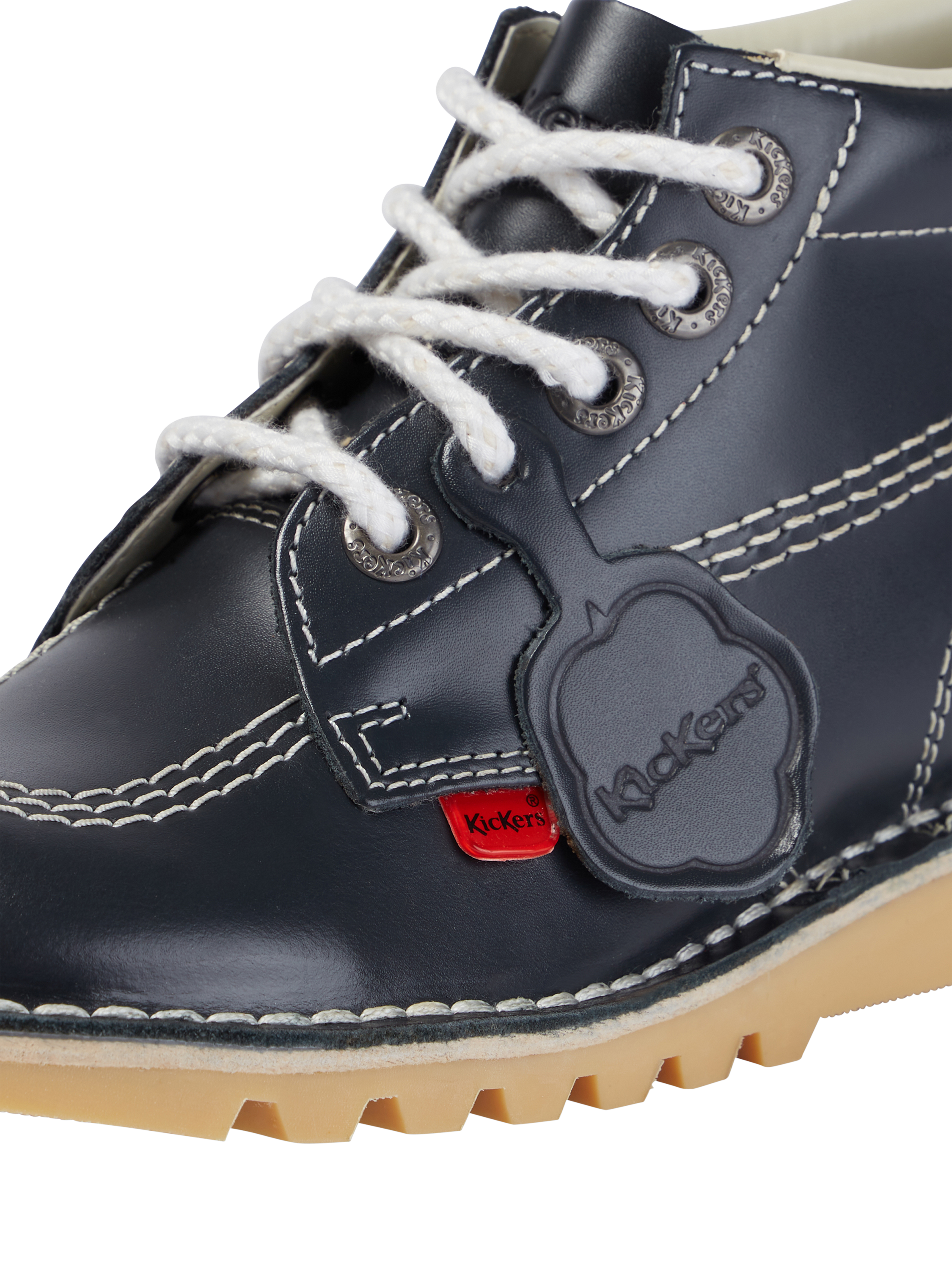 Product image 4 of 5, which shows Kickers Kids' Leather Kick Hi Lace Up Boots , Navy, EU36