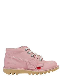 Kids Kick Hi Lace Lace up Zipped Ankle Boots, Pink Light, Pink Light