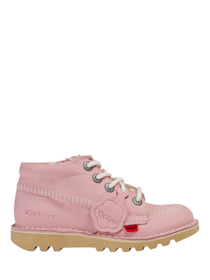 Kids Kick Hi Lace Lace up Zipped Ankle Boots, Pink Light, Pink Light