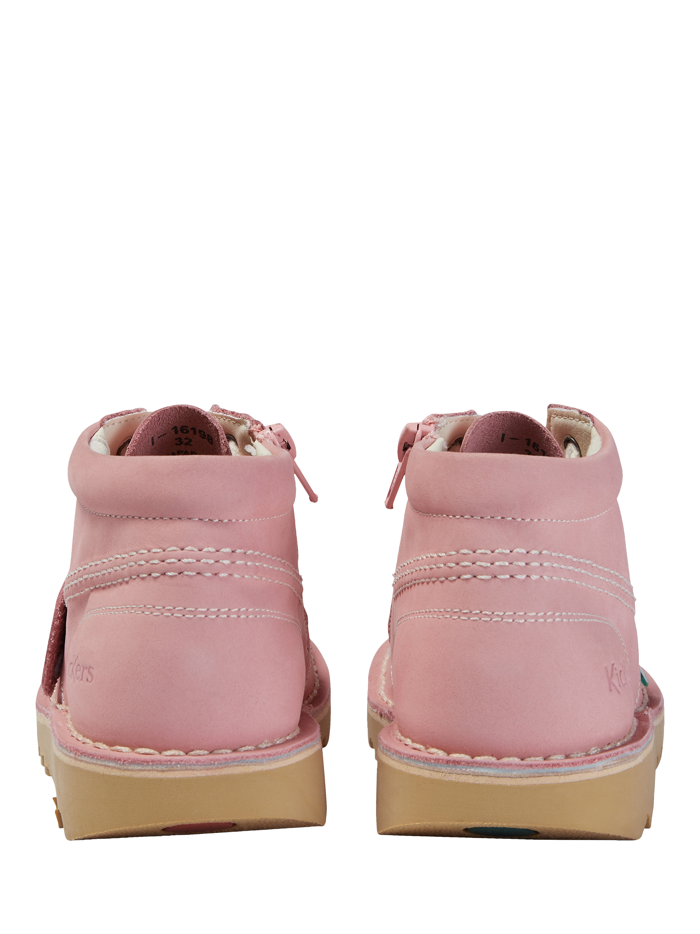Kickers Kids' Kick His Lace Up Zipped Ankle Boots, Pink Light