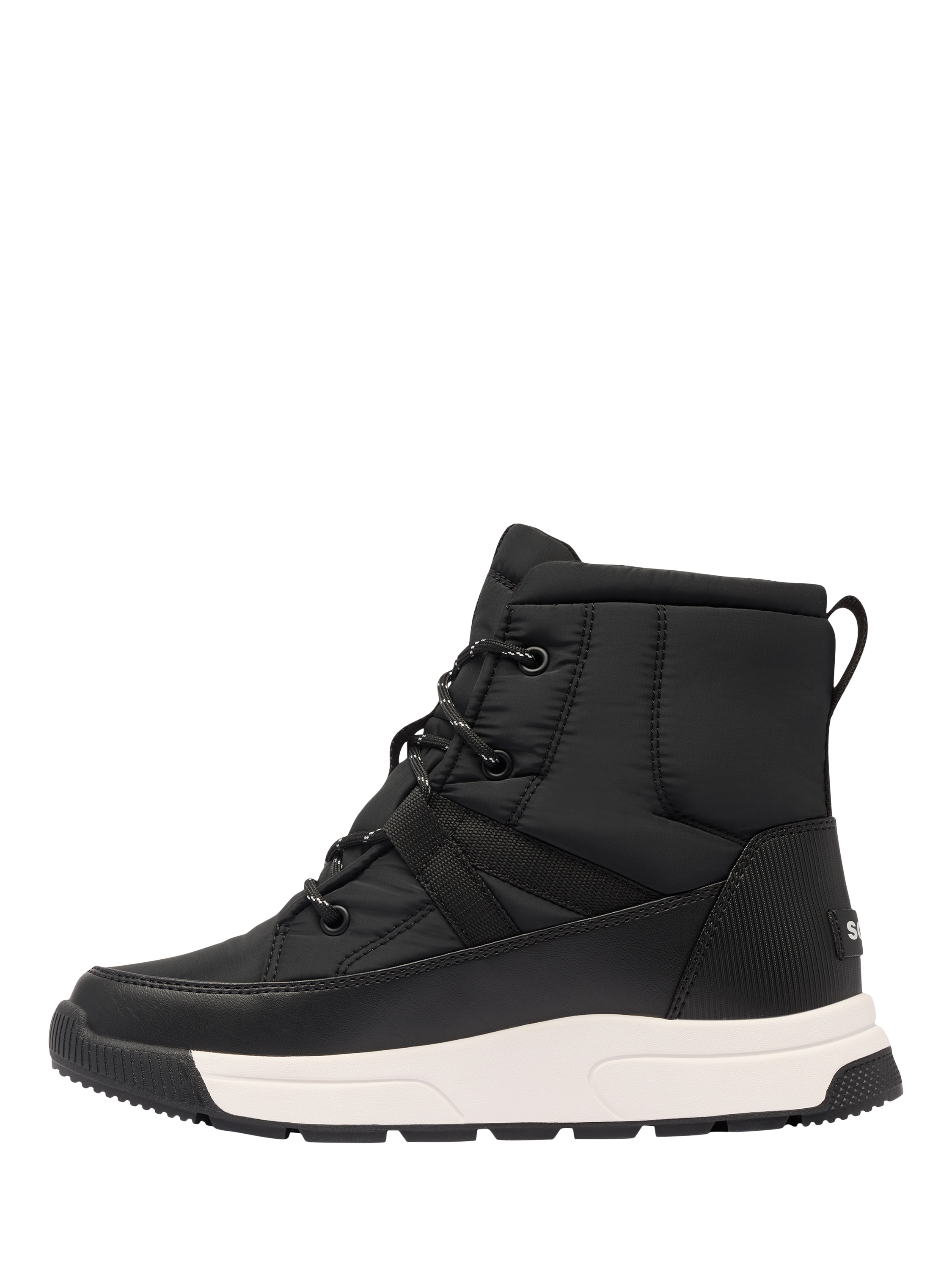 Product image 2 of 4, which shows SOREL Whitney III Flat Lace-Up Microfleece Ankle Boots, Black, 4