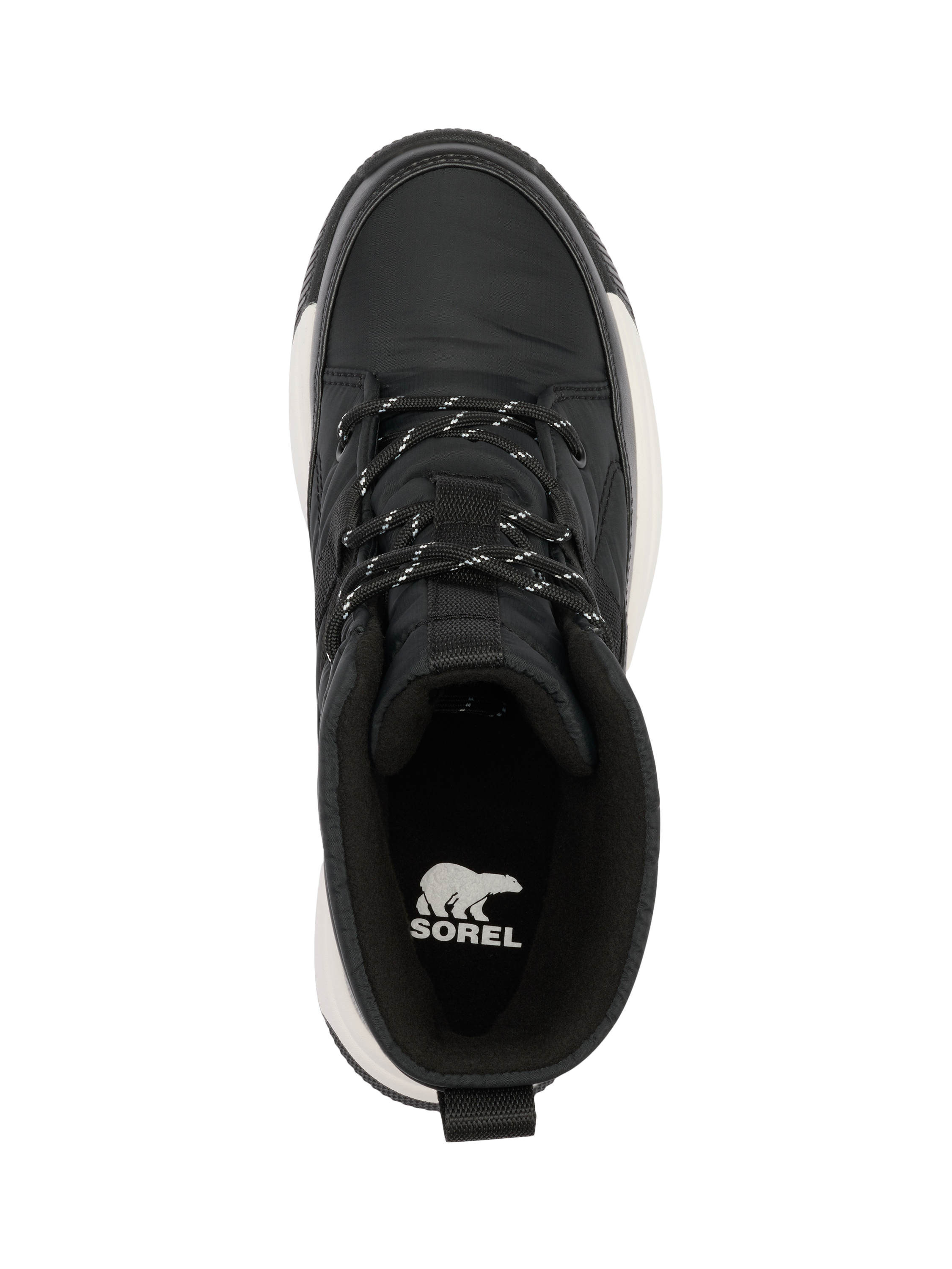 Product image 3 of 4, which shows SOREL Whitney III Flat Lace-Up Microfleece Ankle Boots, Black, 4