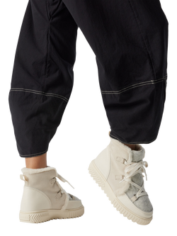 SOREL Ona Lace-Up Suede Blend Ankle Boots - view 2, Chalk