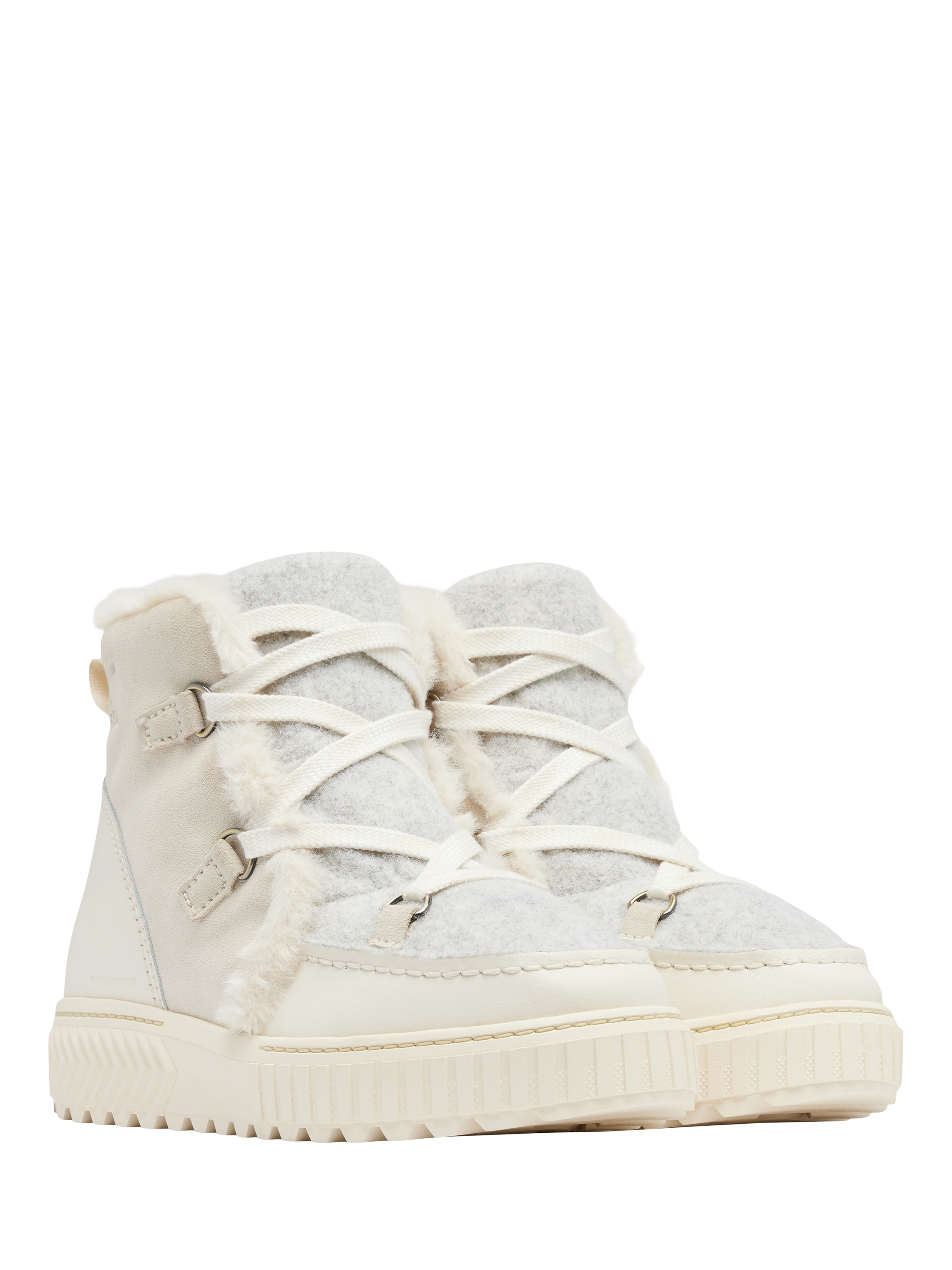 Product image 3 of 11, which shows SOREL Ona Lace-Up Suede Blend Ankle Boots , Chalk, 4